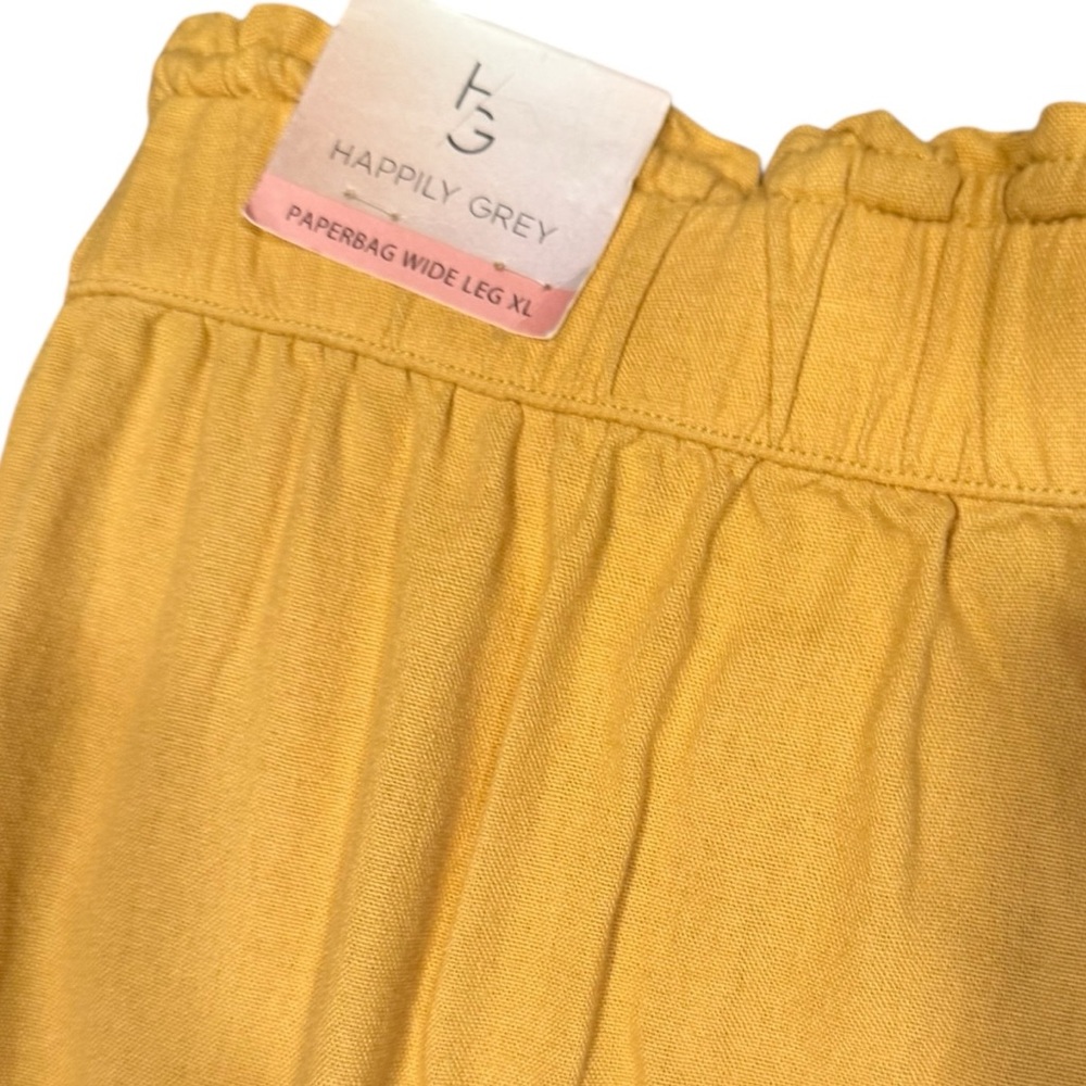 HAPPILY GREY Loose Cotton Blend Paperbag Wide Leg Pants With Pockets NWT XL - Picture 5 of 13